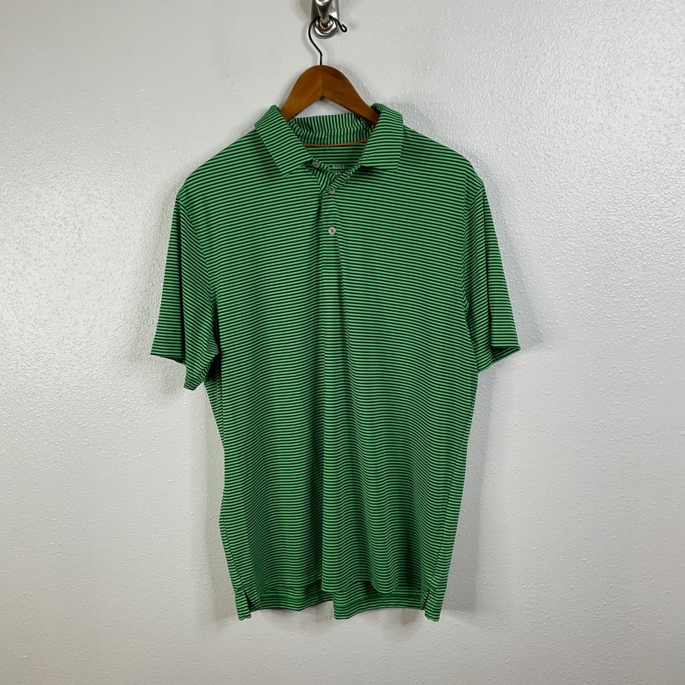 Michel‎ Rouen Performance Polo Green Striped Size Large